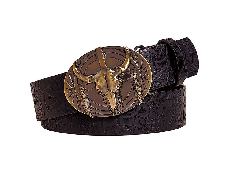 Ware aus aller Welt Koppelgürtel Modischer Gürtel mit Longhorn-Schnalle Wes günstig online kaufen