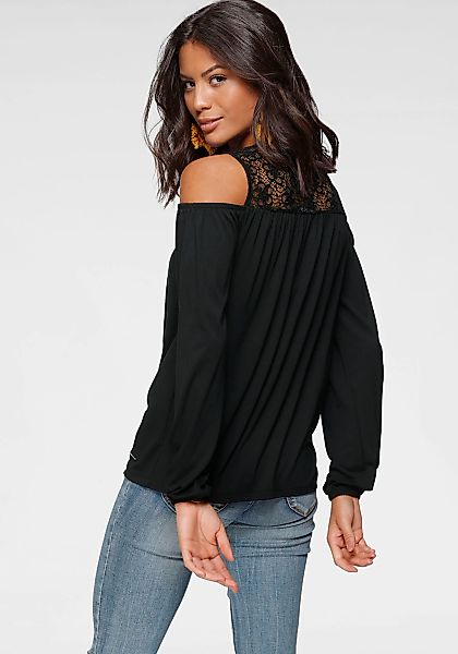 Laura Scott Langarmshirt, lässig geschnitten, elastisches Material, Gummizu günstig online kaufen