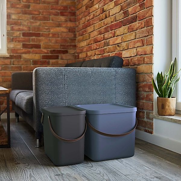 ROTHO Aufbewahrungsbox 2er-Set stapelbare Aufbewahrungskiste 40l mit Deckel günstig online kaufen