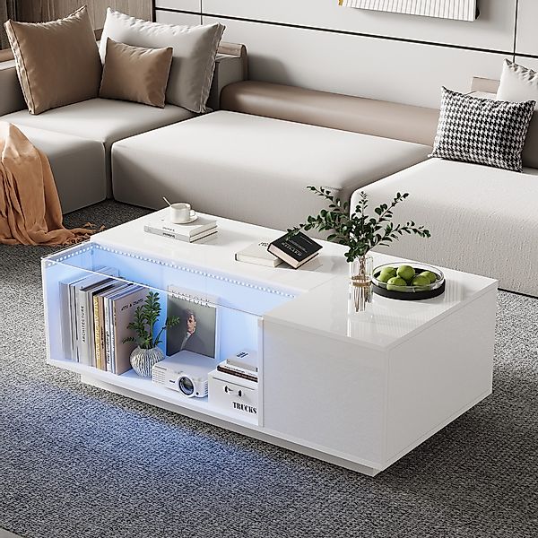 MODFU Couchtisch Hochglanz (Satztisch, Wohnzimmertisch, Beistelltisch, günstig online kaufen