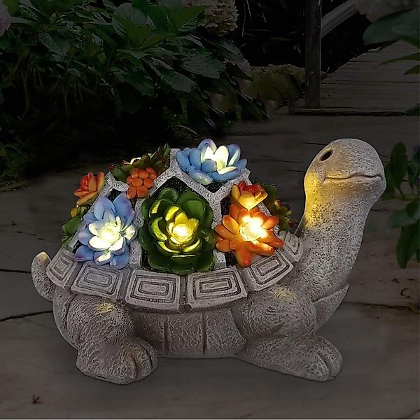 POPOLIC Gartenfigur Solar Gartenfiguren Schildkröte Gartendeko günstig online kaufen