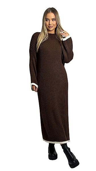 Mississhop Strickkleid Strickkleid Kleid gestrickt lang M.383 (1-tlg) günstig online kaufen