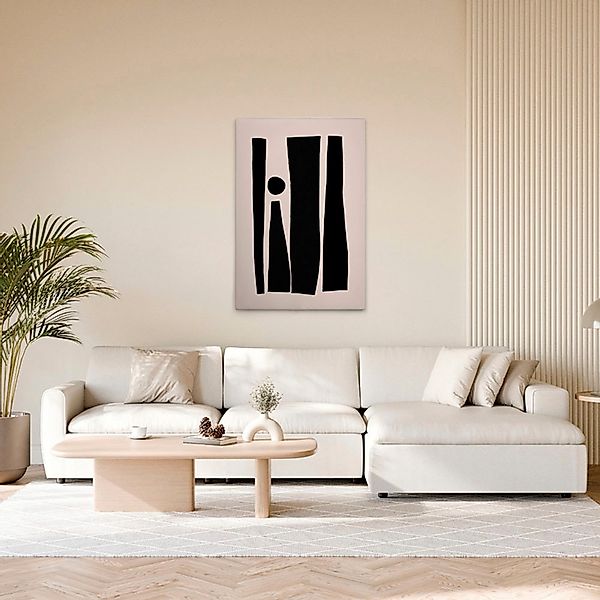 A.S. Création Leinwandbild "Abstract 1 - Wandbild Creme Schwarz Keilrahmen günstig online kaufen