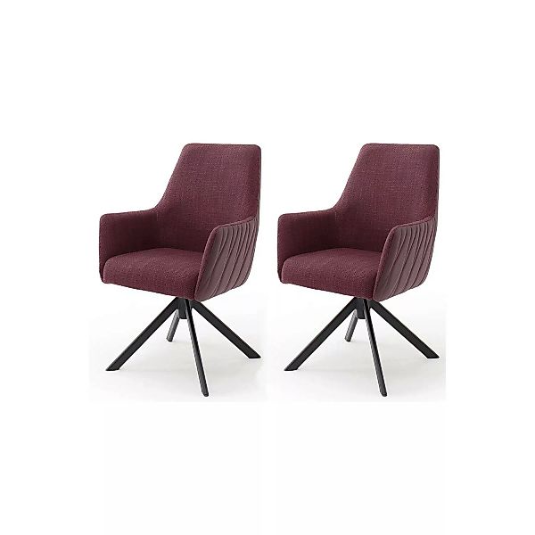 Moderne Esszimmerstühle 2er Set in merlot SVELVIK-05, B/H/T ca. 60/92/65 cm günstig online kaufen