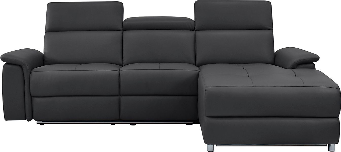 Home affaire Ecksofa "Pareli, L-Form, 259cm,m. Recamiere, Echtleder, Kunstl günstig online kaufen