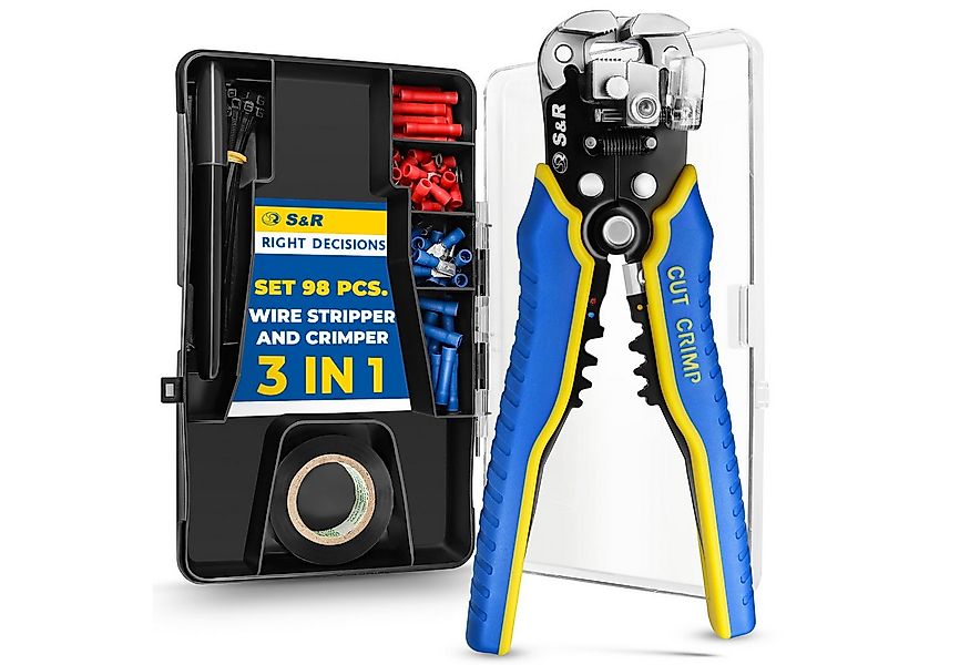 S&R Kabelmesser Automatische Abisolierzange im 98-tlg Set 5-in-1, (Komplett günstig online kaufen