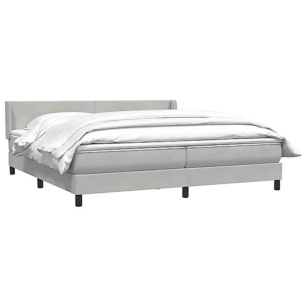 vidaXL Boxspringbett mit Matratze Hellgrau 180x220 cm Samt 3317997 günstig online kaufen