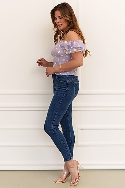Lelü Fashion Kurzarmbluse mit Volant Print günstig online kaufen