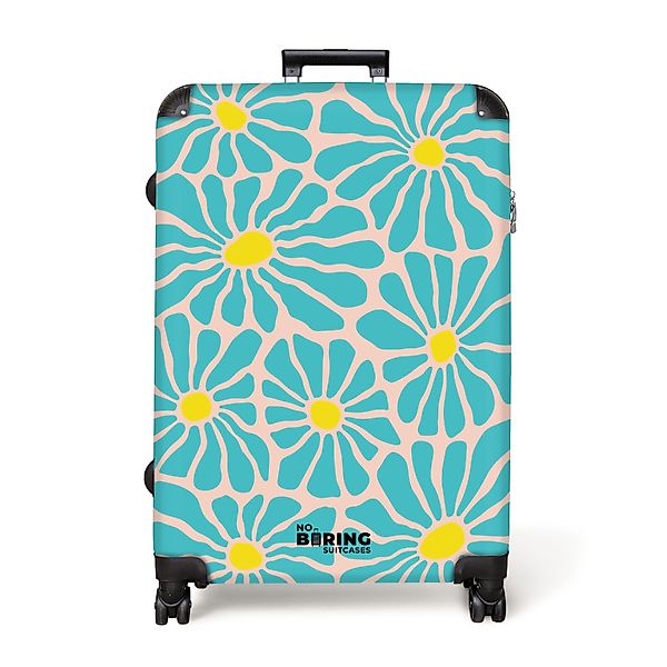 NoBoringSuitcases.com© Hartschalen-Trolley Beige mit blauen und günstig online kaufen