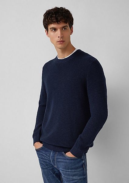 s.Oliver Longpullover Strickpullover Strickpullover mit Crew Neck und Struk günstig online kaufen