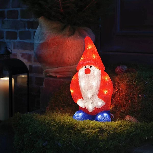 LED-Dekofigur Weihnachtsmann rot IP44 Höhe 36 cm günstig online kaufen