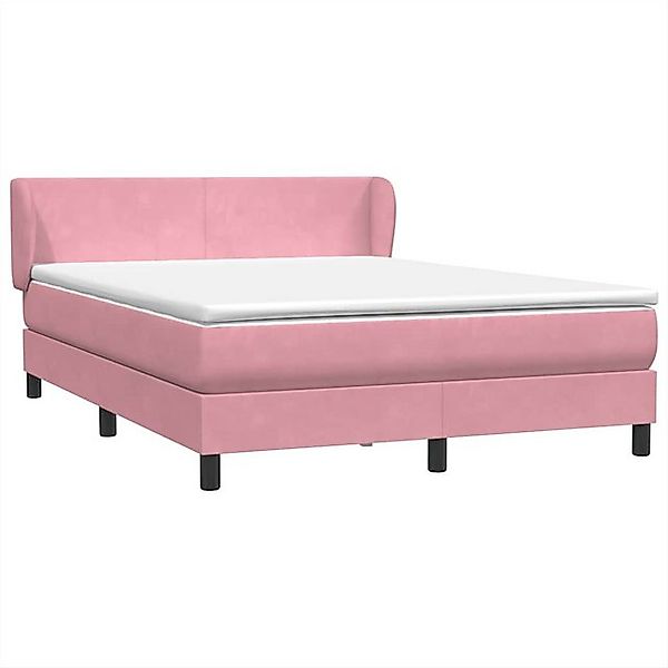 vidaXL Bett Boxspringbett mit Matratze Rosa 160x210 cm Samt günstig online kaufen