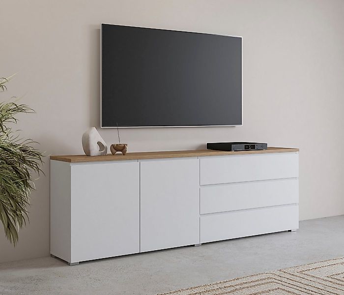 INOSIGN Sideboard Modo, Breite 200 cm, moderne grifflose Kommode 2Türen/3 S günstig online kaufen