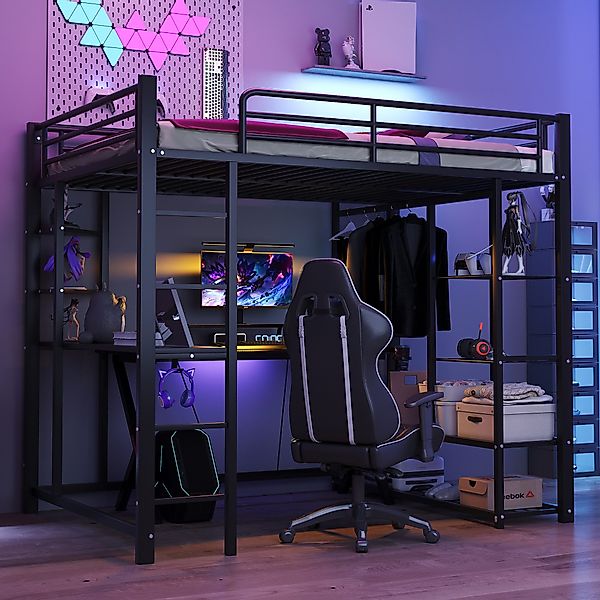 Flieks Hochbett Kinderbett Metallbett 140x200cm mit günstig online kaufen