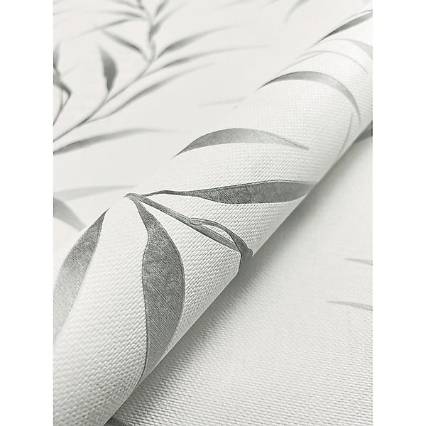 Newroom Vliestapete Aissa Hellgrau Blumen Floral Strukturiert FSC® günstig online kaufen