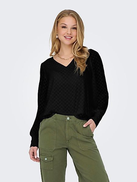ONLY Blusenshirt ONLEMMERY LS V-NECK TOP günstig online kaufen