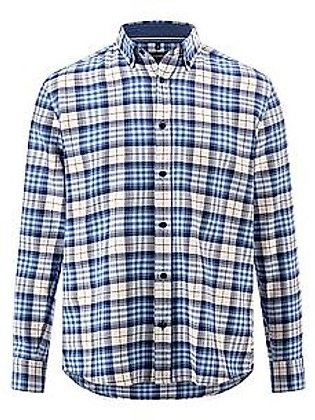 Karo-Flanell-Hemd Olymp weiss günstig online kaufen