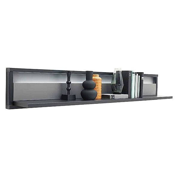 Wohnzimmer Regal hängend in Grau 24 cm tief 156 cm breit günstig online kaufen