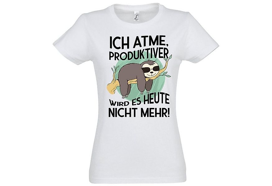 Youth Designz T-Shirt Ich atme, produktiver wird es heute nicht mehr Damen günstig online kaufen