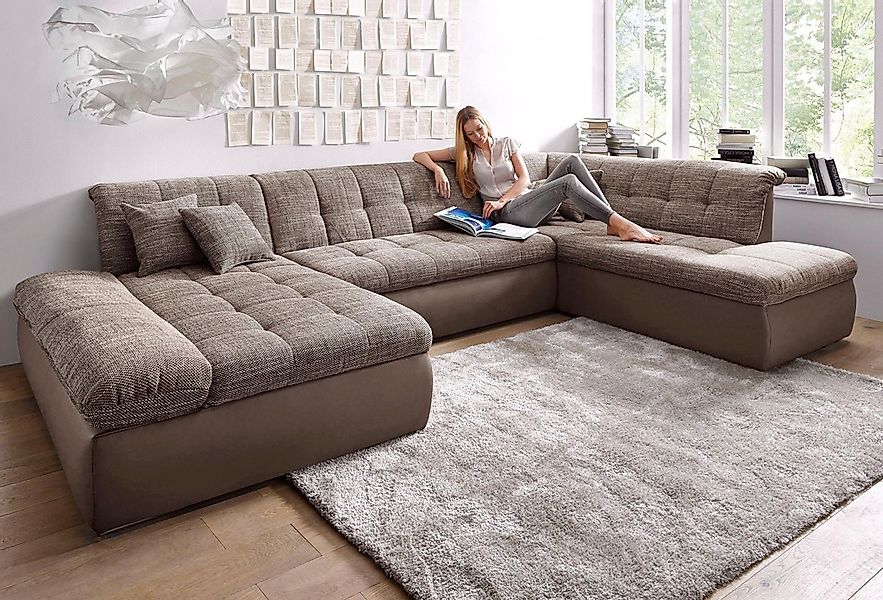 DOMO collection Wohnlandschaft "Moric U-Form, auch in Cord, Breite 353cm, v günstig online kaufen