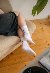 MELA Socken Unisex Gerippte Socken Stickerei günstig online kaufen