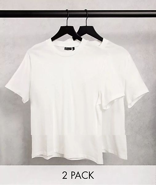 ASOS DESIGN – T-Shirt aus Bio-Baumwolle mit Rundhalsausschnitt im 2er-Pack- günstig online kaufen