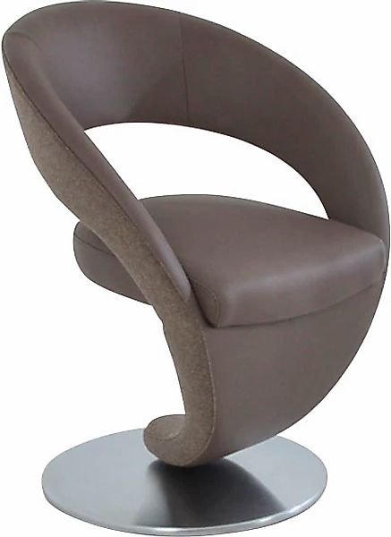 K+W Komfort & Wohnen Drehstuhl "Wave", Leder CLOUD-Lodenstoff, Design-Drehs günstig online kaufen