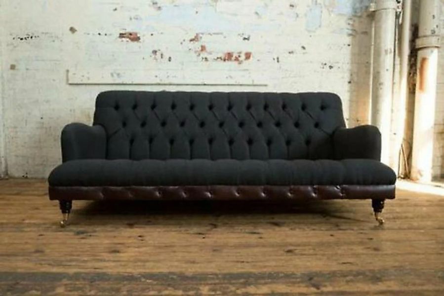 JVmoebel 3-Sitzer Chesterfield Schwarz Couch Sofa Polster 3 Sitzer Couchen günstig online kaufen