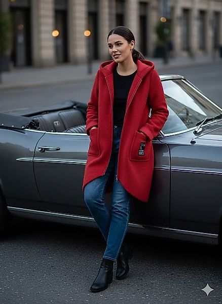 simaranda Bouclèjacke Damen Jacke 29503 38-44 Rot günstig online kaufen