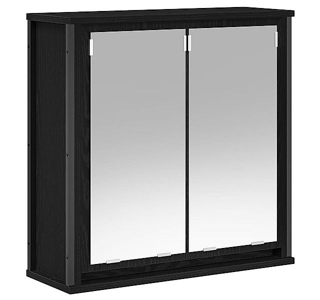 vidaXL Badezimmerspiegelschrank Bad-Wandschrank mit Spiegel Schwarz Eichen- günstig online kaufen