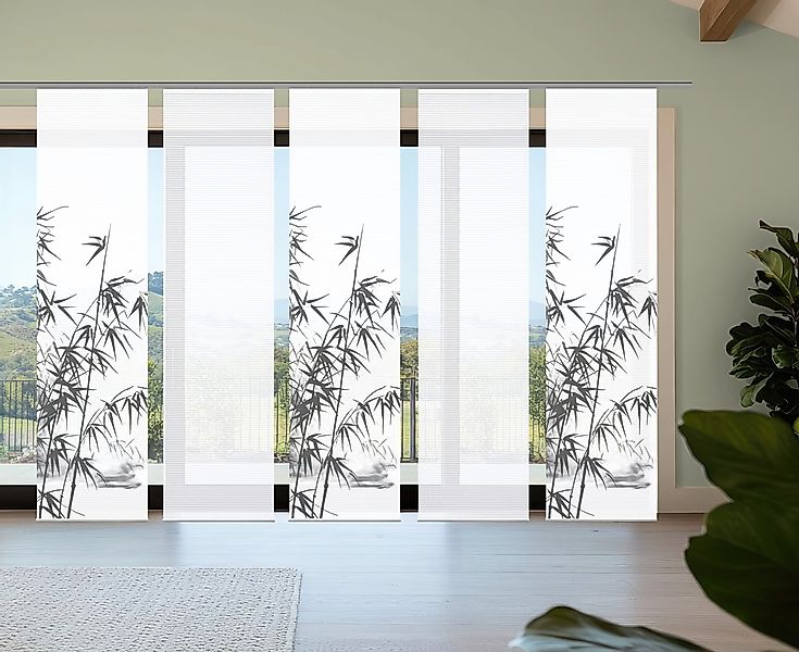 HOME in green Schiebegardine "RUFUS" Paneelwagen 5 Stk. tlg. Bambusoptik, S günstig online kaufen