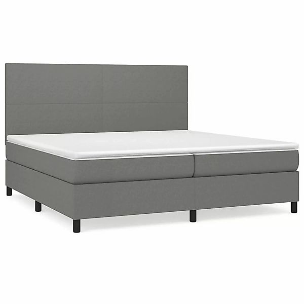 vidaXL Boxspringbett Boxspringbett mit Matratze Dunkelgrau 200x200 cm Stoff günstig online kaufen