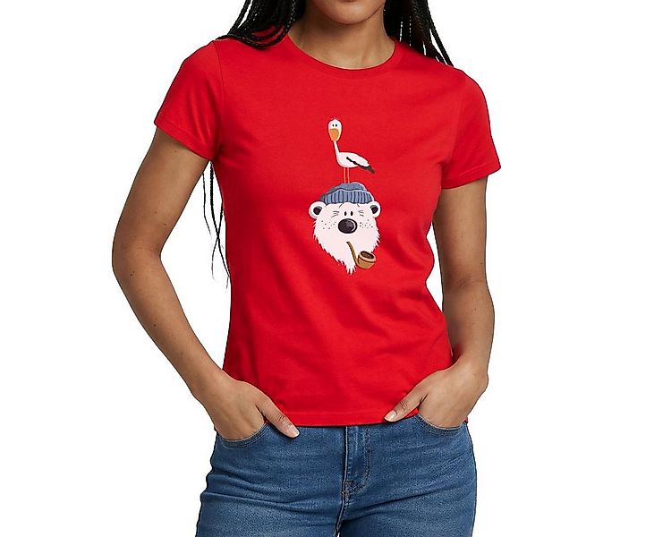 Spreadshirt T-Shirt Bär Mit Möwe Nordsee Frauen T-Shirt (1-tlg) günstig online kaufen