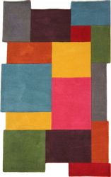 FLAIR RUGS Wollteppich "Abstract Collage, 100% Wolle" rechteckig 11 mm Höhe günstig online kaufen