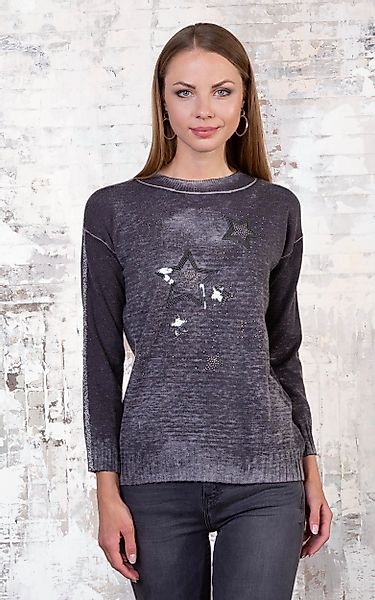Passioni Strickpullover mit glitzernden Sternen günstig online kaufen