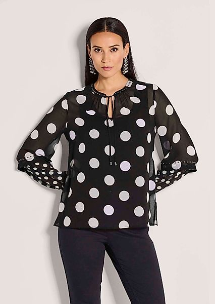 MADELEINE Langarmbluse Elegante Bluse mit Pünktchen-Druck günstig online kaufen
