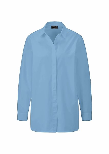 GOLDNER Hemdbluse "Kurzgröße Baumwollbluse mit Hemdkragen" Mit Seitenschlit günstig online kaufen