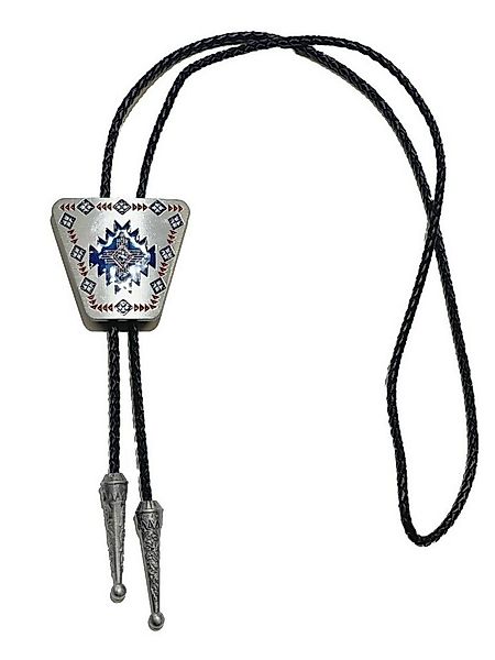 Westernlifestyle Krawatte Blaues Azteken Ornament Bolo Tie Westernkrawatte günstig online kaufen
