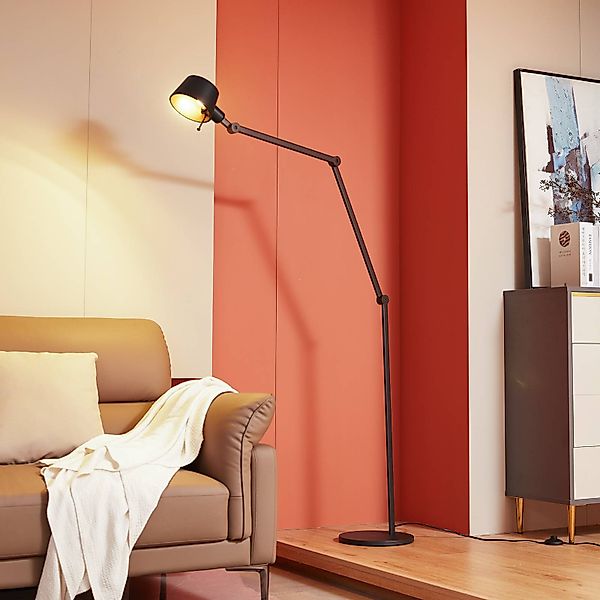Lucande Stehleuchte Silka, 216 cm, schwarz, verstellbar, E27 günstig online kaufen