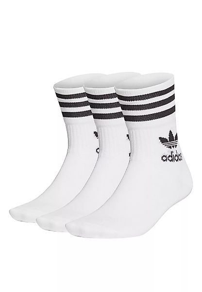 Adidas Originals Mid Crew Socken 3 Paare EU 43-45 White / Black günstig online kaufen