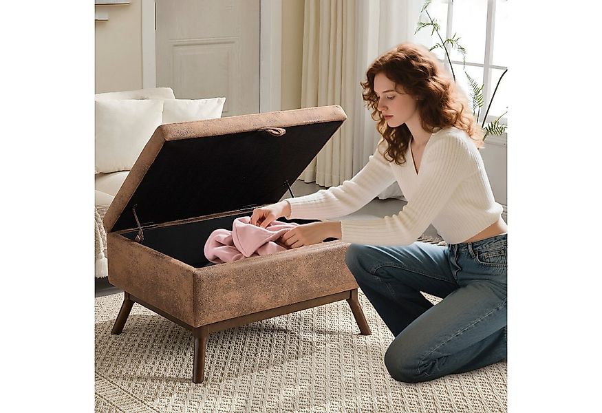 LVHOM Polsterhocker 80x59x45cm Couchtisch, Groß, mit Stauraum im Mid-Centur günstig online kaufen