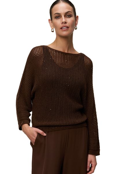 Zero Strickpullover "Damen Lochstrick-Pullover mit Glitzersteinen" 1 Stk. t günstig online kaufen