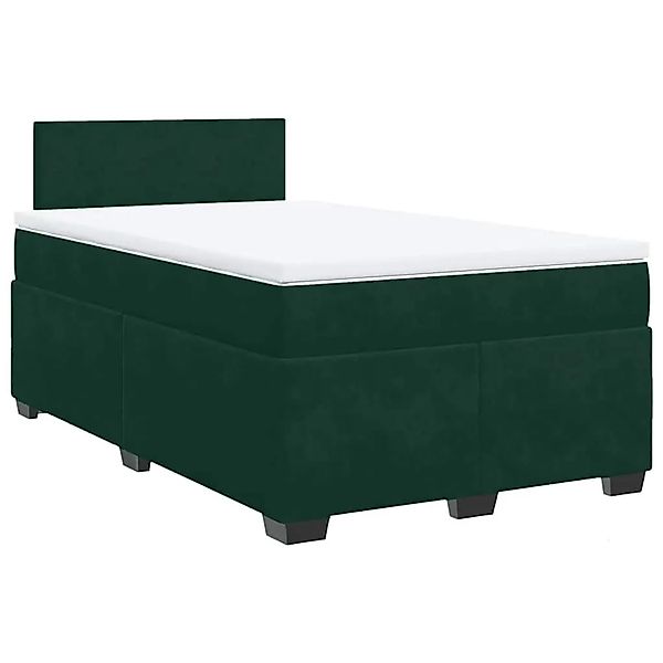 vidaXL Boxspringbett mit Matratze Dunkelgrün 120x190 cm Samt 3286255 günstig online kaufen