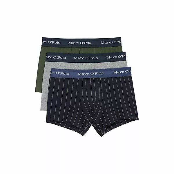 Marc O Polo Herren Boxer Shorts, 3er Pack - Trunks, Cotton Stretch Oliv/Gra günstig online kaufen