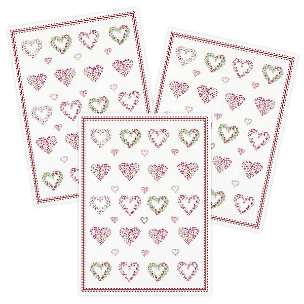 Kracht Geschirrtuch Blumenherzen, (Set, 3-tlg., Set), günstig online kaufen
