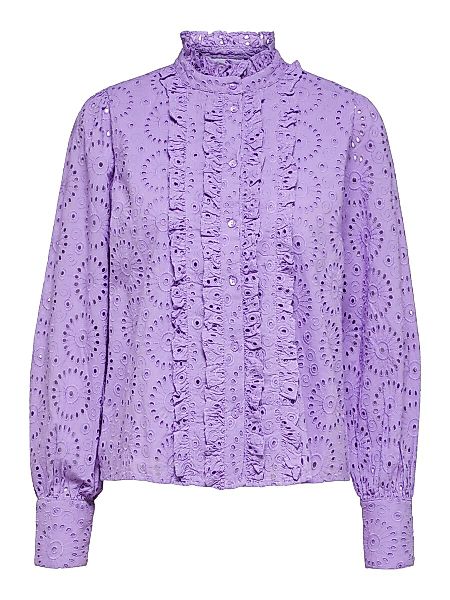 SELECTED Lochstickerei Hemd Damen Violett günstig online kaufen