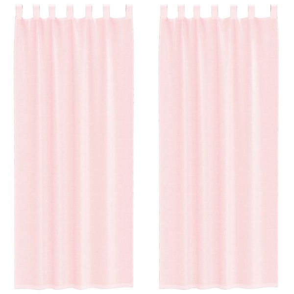vidaXL Voile Vorhänge mit Stangentaschen 2 Stk Hellrosa 4102190 günstig online kaufen