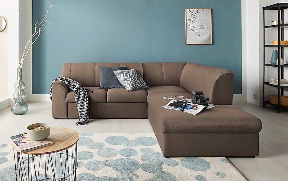 DOMO collection Ecksofa "Topper zeitlos elegant, kompakte Stellmaße, OTTOs günstig online kaufen