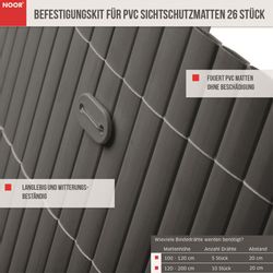 NOOR Sichtschutzbefestigung Befestigungs-Kit für PVC Sichtschutzmatten günstig online kaufen