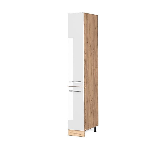 Vicco Hochschrank Fame-Line, Weiß Hochglanz/Goldkraft Eiche, günstig online kaufen
